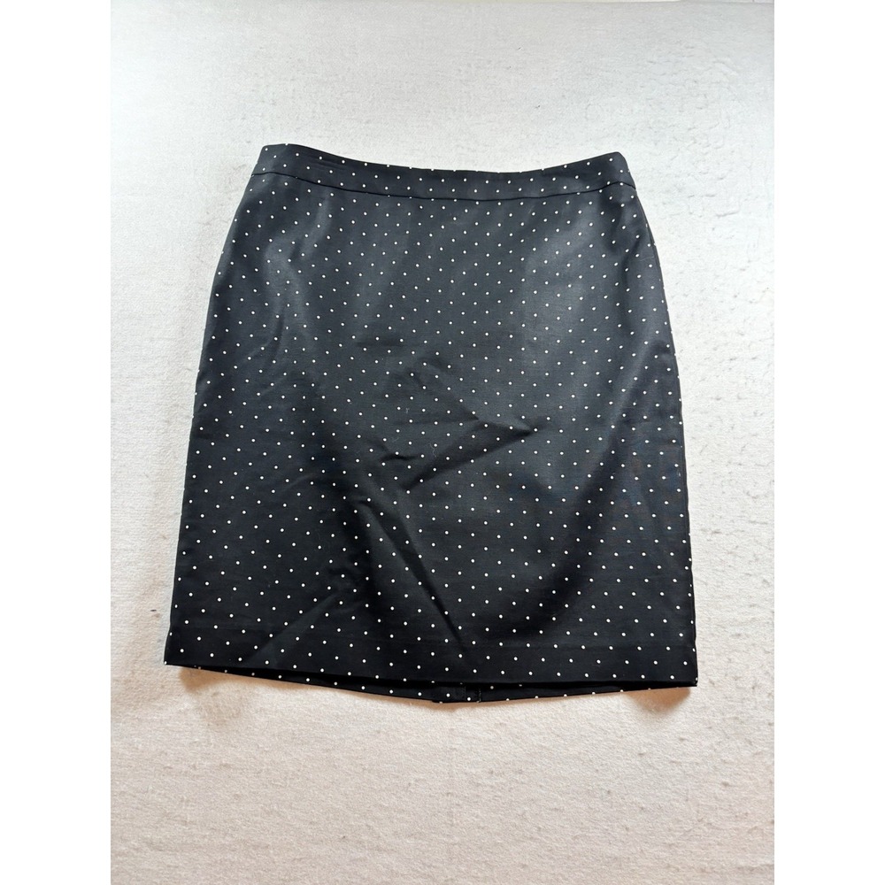 Liz Claiborne Career Skirt Women's Size Polka Dots Cotton Stretch Office